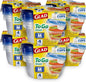 Glad GladWare To Go Lunch Food Storage Containers with Lids, Medium Round No BPA Plastic with Built-In Dressing Cup for Salads and Lunches, Microwave Dishwasher Safe, 32 Oz, 4 Count - 6 Pack