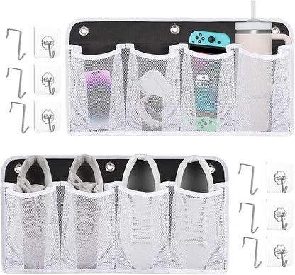 RV Shoe Storage for Bedside - 4 Pocket Wall Mounted Entryway Shoes Rack, Bed Hanging Pocket Organizer, Bedside Caddy Storage Organizer for Headboards Bunk Beds Dorm Rooms,RV & Camper Essentials