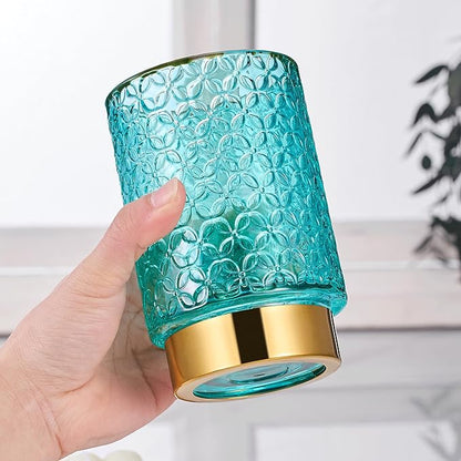 Makeup Brush Holder Organizer,Toothbrush Holders,Desk Pen Pencil Holder,Multifunctional Vintage Glass Brush Cup（A44-6-US）