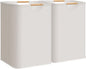 STORAGE MANIAC 2-Pack Large Laundry Hamper, 100L (26.4 Gal) Collapsible Laundry Basket with Bamboo Handles, Freestanding Waterproof Clothes Hamper for Laundry Room, Bedroom, Dorm, Towels, Toys, White