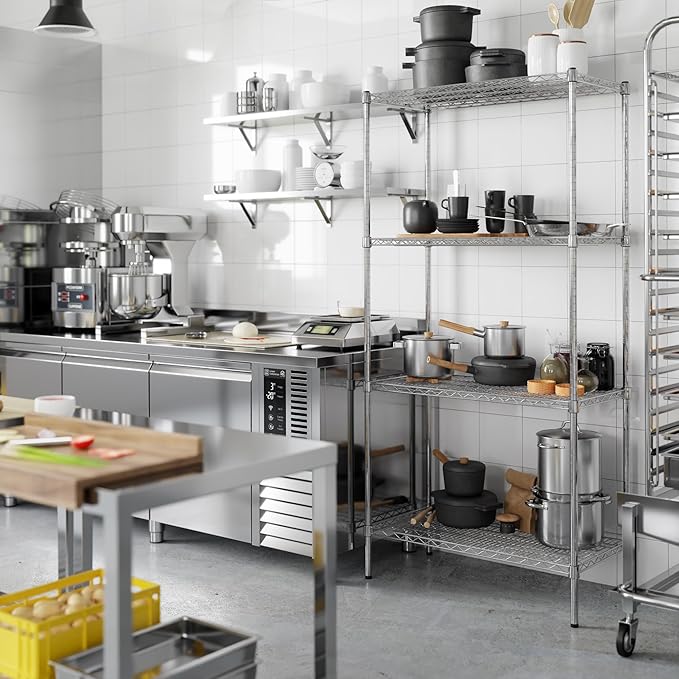 18" Deep x 36" Wide x 74" Height Wire Shelving Kit | 4-Tier | NSF Commercial Storage Rack Unit