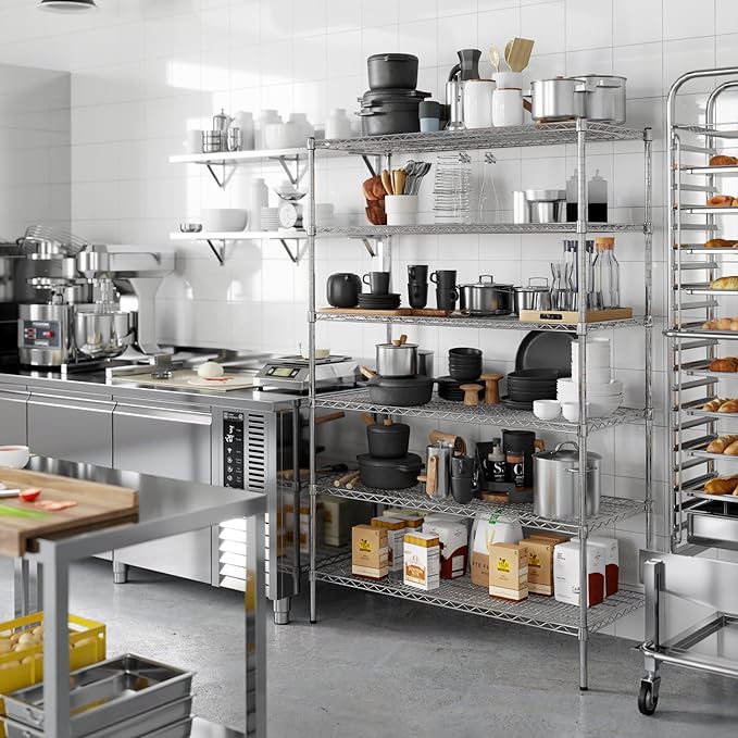 21" Deep x 48" Wide x 74" Height Wire Shelving Kit | 6-Tier | NSF Commercial Storage Rack Unit