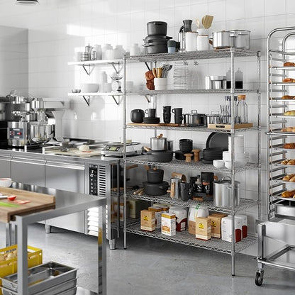 21" Deep x 48" Wide x 74" Height Wire Shelving Kit | 6-Tier | NSF Commercial Storage Rack Unit