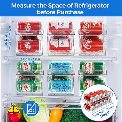 Automatic Soda Can Organizer and Rolling Soda Can Organizer for Refrigerator for Beer Soda Seltzer Drink Pop Cans Holder Storage Pantry Organization