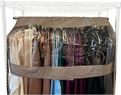 Garment Cover for Closet Rod and Portable Clothing Rack Shoulder Dust Cover - Protect Your Wardrobe in Style - Adjustable to fit 26" to 48" long - 2 Pack