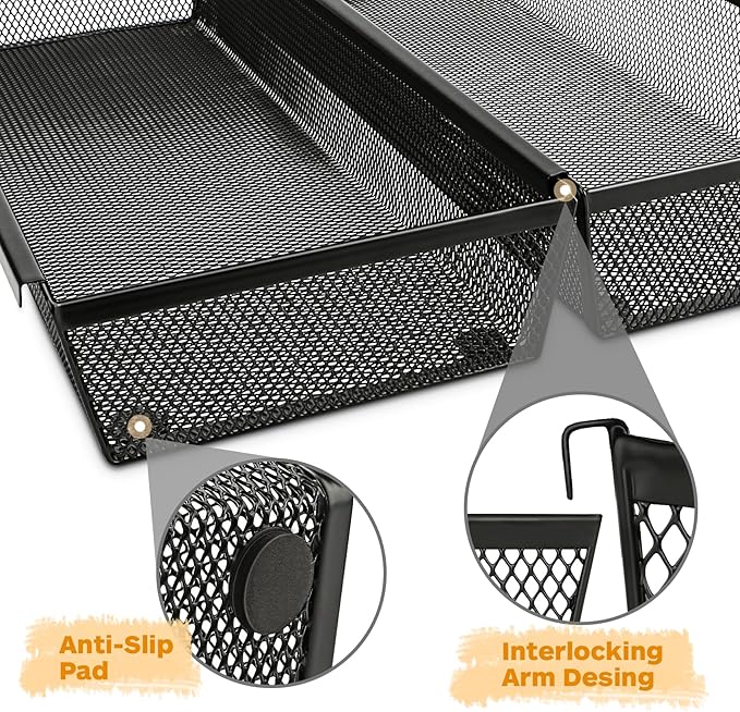 Smgmg Silverware Drawer Organizer, Silverware Organizer for Drawer, 2 Pack 14.7" X 6.1" X 2" Utensil Organizer for Kitchen Drawers, Kitchen Drawer Organizer for Large Utensils with Interlocking Arm