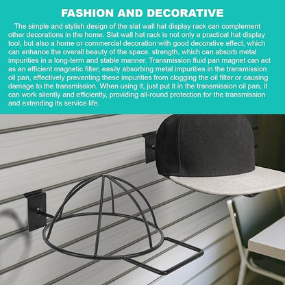 6 Pcs Slat Wall Hat Display Rack, Slat Wall Hat Racks for Vendors, Slatwall Hat Display for Baseball Hats Beanies Wigs Organization, Home, Retail Store