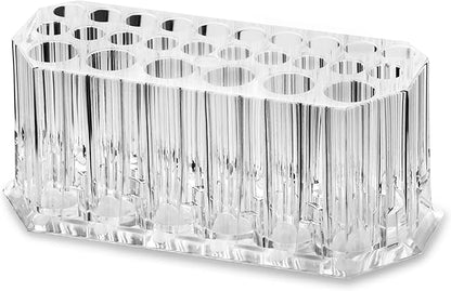 Acrylic Makeup Brush Organizer Slim Handle Storage Holder 26 Space Organization Cosmetic Storage Display Case Refillable Container (2)