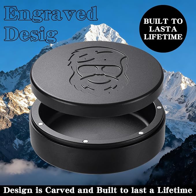 3.0inchBEIJIATE Magnetic Metal Can, Holder, Metal Container, Carved Tin with Magnetic Closure, Aluminum Container, Slim Pouch Can, zyn metal can,zyn container Storage Box Set (Black)