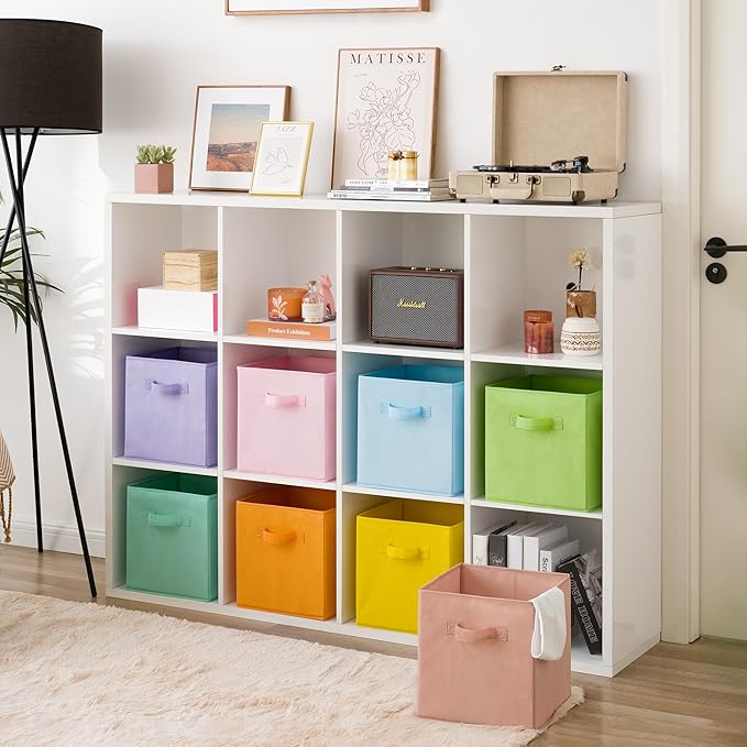 GRANNY SAYS 11 Inch Cube Storage Bins, Colorful Cube Storage Organizer, Fabric Storage Bins, Storage Cubes for Shelves, Closet, Toy Storage Bins for Kids Room, Play Room, Colour, 8-Pack