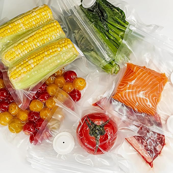 Reusable Vacuum Sealer Bags for Food Storage, 40 Count (20 Small 8.6"x8.2" + 20 Medium 13.4"x10.2") Reusable Sous Vide Bags, BPA-Free & Leakproof for Freezer, Microwave, Dishwasher