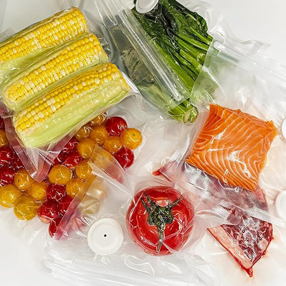 Reusable Vacuum Sealer Bags for Food Storage, 40 Count (20 Small 8.6"x8.2" + 20 Medium 13.4"x10.2") Reusable Sous Vide Bags, BPA-Free & Leakproof for Freezer, Microwave, Dishwasher