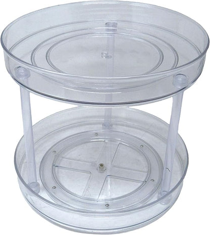 Dial Industries Lazy Susan Turntable Organizer for Pantry, Cabinet, Countertop, 2 Tier, 10.5 Inch
