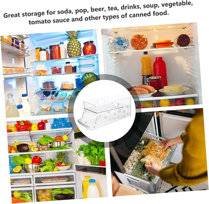 Alipis Refrigerator Organizer Bin Double Layer Rolling Beverage Can Dispenser for Soda Beer Groceries Space Saving Drink Storage Design