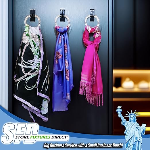 Clear Plastic Retail Scarf Rings - Round Fine Garment Hangers - 2.58" ID - 3.25" OD - 500 Pack