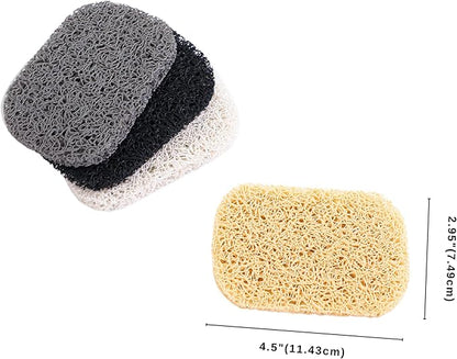 Snowkingdom 4 Pack Assorted Soap Saver Holder for Bar Soap Dish, Self Draining Soap Lift for Shower Kitchen Bathroom, Porous Construction air circulate 2.9" x 4.5" PVC BPA-Free Non-Slip Durable