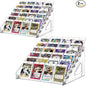 2 Pack 7 Tier Acrylic Card Display Stand, Versatile Display for Trading Cards,Greeting Card Display Stand,Portable Display Rack Holder for Graded Cards, PSA Cards,Sports, Business Cards