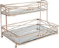 Home Details Mirrored, Perfect for Perfumes, Jewelry, Makeup, Cosmetic Organizer, Stylish Decor in Rose Gold 2 Tier Vanity Tower