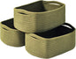 ICERZCZ Small Green Storage Baskets for Organizing Shelves, Cute Woven Baskets for Storage, Organizer Basket for Decor, Gift Basket, 13"×8.5"×5.1" (3 Packs) Green