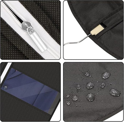 40" Garment Bag, Set of 5 Garment Bags for Hanging Clothes, Suit Garment Bag for Men, Suit Cover Bags with Clear Window for Storage Shirt, Jacket, Coat, Sweater, 5 Pack (Black)