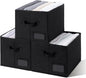 GRANNY SAYS Storage Baskets for Closet Shelves, Fabric Storage Bins for Clothes, Closet Organization Bins, Collapsible Storage Bins with Handles, Black, Large, 3-Pack