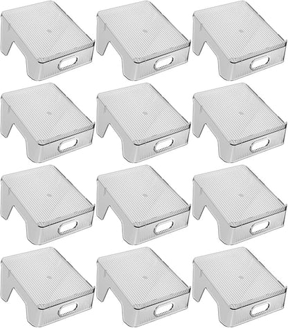 HYGRAD - Double Layer Shoe Rack Slots Organizer 25 X 23 X 12.7cm Stacker Space - Saving Transparent Plastic Shoe Holder - Stand Shoe Rack Wardrobe Storage For Cabinet (Silver, 12pcs)