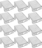 HYGRAD - Double Layer Shoe Rack Slots Organizer 25 X 23 X 12.7cm Stacker Space - Saving Transparent Plastic Shoe Holder - Stand Shoe Rack Wardrobe Storage For Cabinet (Silver, 12pcs)