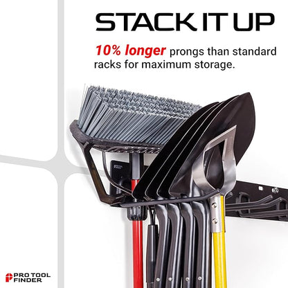 Stud-Mounted Commercial-Grade Steel Garden Tool Organizer for Garage Wall, 1-Pack – 650 lb Rated