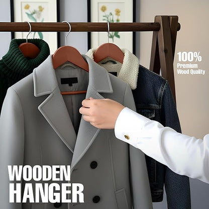 Utopia Home Premium Wooden Hangers 30 Pack - Durable & Slim Coat Hanger - Suit Hangers with 360-Degree Rotatable Hook - Wood Hangers with Shoulder Grooves (Cherry)