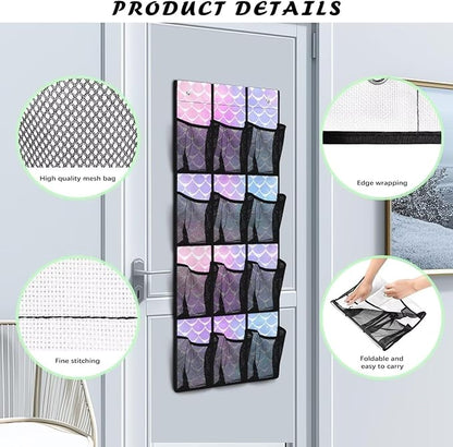 Generic Dream Fish Scales Over The Door Shoe Large-Capacity Design Door Storage Organizer Baby Easy to Hang Behind The Door Making The Chaotic Area Behind The Door Instantly Tidy and Orderly