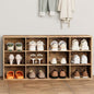 Aenuert 12-Cubby Shoe Rack, 3-Tier Wood Shoe Organizer, Multifunctional Shoe Organizer Bench for Entryway, Mudroom, Hallway, Closet,36.22 * 11.81 * 17.72 Inch,Brown