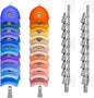 SWTYMIKI Hat Organizer for Baseball Caps - 2 Pack Hat Rack for Wall with Strong Adhesive and 10 Clips, Storage Display Holds up to 20 Caps for Bedroom, Closet, Two Mounting Option（Silver）