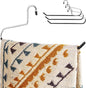 Blanket Hangers (3 Pack) - Stainless Steel Quilt Hangers with Vinyl Non-Slip Coating - Holds Up to 40 Lbs - Heavy Duty for Closet Storage, Comforters, Bedding, Towels, Rugs - Stock Your Home
