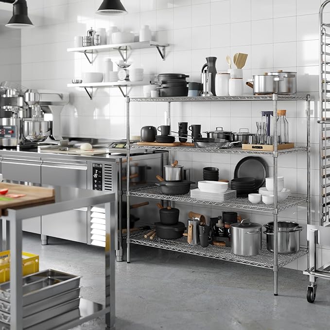 24" Deep x 54" Wide x 54" Height Wire Shelving Kit | 4-Tier | NSF Commercial Storage Rack Unit