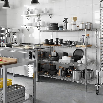 24" Deep x 54" Wide x 54" Height Wire Shelving Kit | 4-Tier | NSF Commercial Storage Rack Unit