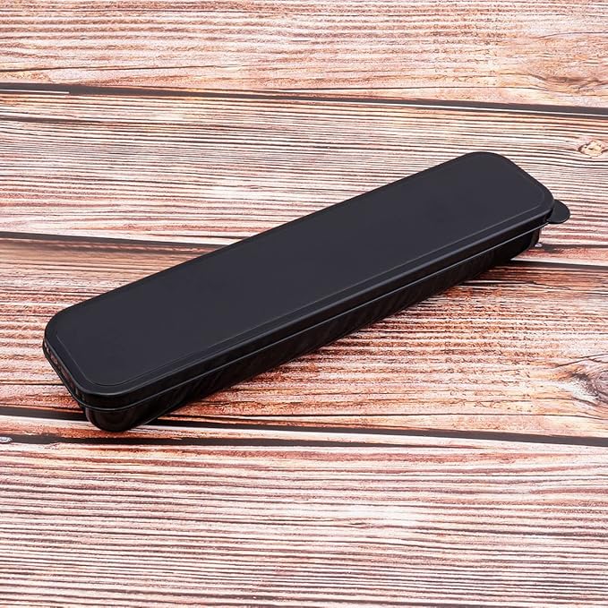 Portable Flatware Box Travel Tableware Storage Case, Simple Tableware Storage Box Case for Cutlery Kit, 9.64 x 2.32 inches (Black)