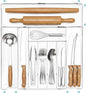 Vtopmart Expandable Silverware Organizer, Clear Plastic Food-Safe Cutlery Flatware Organizer, Kitchen Utensil Drawer Organizer, Adjustable Silverware Holder for Spoons Forks Knives, (6-9 Slots)