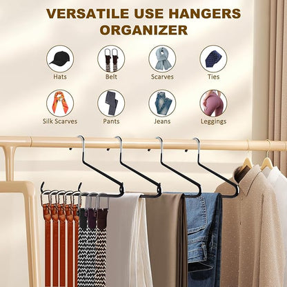 Hat Organizer for Baseball Caps - Hat Hangers for Closet - Stainless Steel Hat Rack - Cap Holder Hat Storage Holds Caps - Birthday Gifts for Men & Women (4)