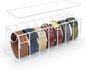 Belt Organizer, Acrylic Belt Storage Organizer for Closet with Dust Cover and Drawer,7 Compartments Transparent Display Case for Belts Best Gift for Men And Husband