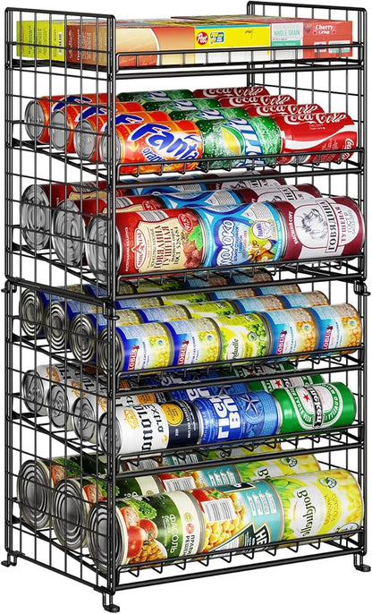 JKsmart 3-Tier Stackable Can Organizer, Storage Can Rack for Kitchen Pantry Cabinet, Holds Up to 72 Cans, Multifunctional Can Dispenser for Snacks Soda