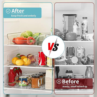 Clear Organizing Bins for Total Home Organization - Multi-Purpose Storage Solution for Pantry, Closet, Bathroom, and Kitchen (8 pack clear)