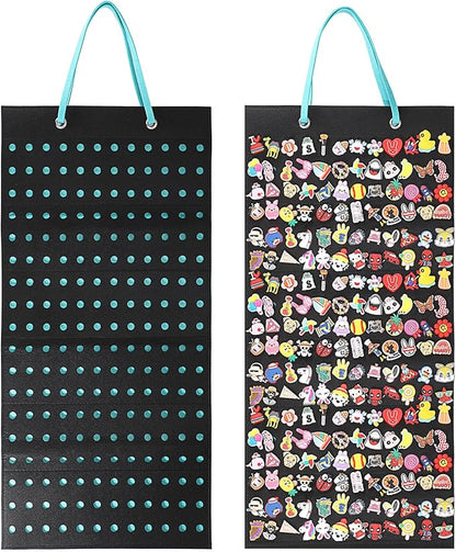 JUXYES Shoe Charms Organizer Wall Hanging Collection Holder with 216 Holes, Portable Decorative Croc Charms Display Hanging Decoration Storage Organizer