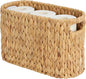 Toilet Paper Storage Basket, Water Hyacinth Wicker Storage Holder for 6 Rolls Toilet Paper with Built-in Handles
