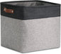 DULLEMELO Cube Basket for Storage, Collapsible Fabric Cube for Organizing, Storage Cube for Closet, Laundry, Nursery, Shelves, Decorative Basket for Gifts Empty (Black&Gray)