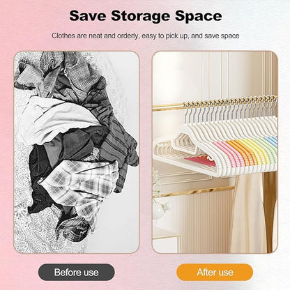 Ergocar Plastic Hanger Rainbow Anti -Slip Non -Traceless Hanger Saves Space Hanger Heavy Colored Hanger Suitable for Shirts, Dress, Gravita Hanger, Durable Versatile Color Clothes Hanger