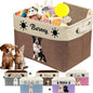 Personalized Dog Cat Toy Storage Basket with Pet's Name Custom Foldable Storage Box with Handles for Blankets Pet Stuff, Toys, Clothes