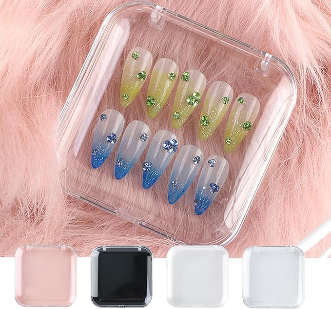 40Pcs Press on Nail Packaging Boxes,Fake Nail Display Box,Press on Nail Storage Box with 120Pcs Adhesive Double Sided Tape,False Nails Organizer Case for Nail Salon Supplies Nail Art Business