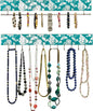 2 Piece Fashion Jewelry Holder Set (Teal and Silver Floral)