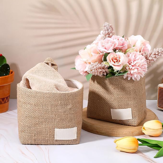 Yuanchu 2Pcs Small Hanging Storage Baskets, Wall Hanging Storage Bags Wall Mount Foldable Organizer Desktop Basket for Keys, Stationery, Cosmetics, Home Office Dorm Desk