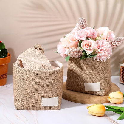 Yuanchu 2Pcs Small Hanging Storage Baskets, Wall Hanging Storage Bags Wall Mount Foldable Organizer Desktop Basket for Keys, Stationery, Cosmetics, Home Office Dorm Desk